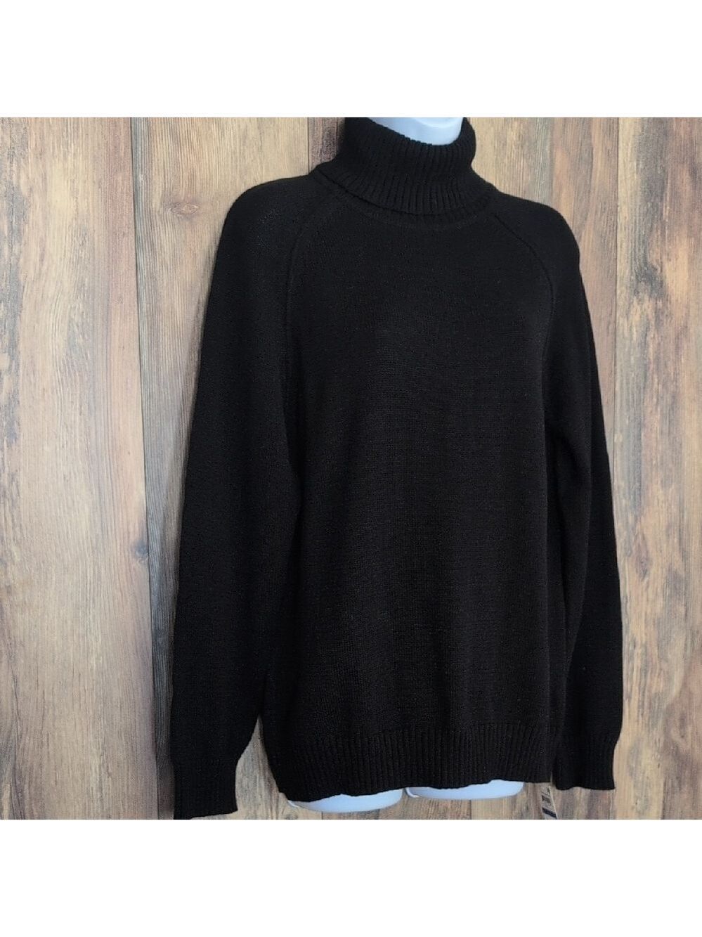 NWT Karen Scott  Classic Black Turtleneck Sweater PXL               D427
